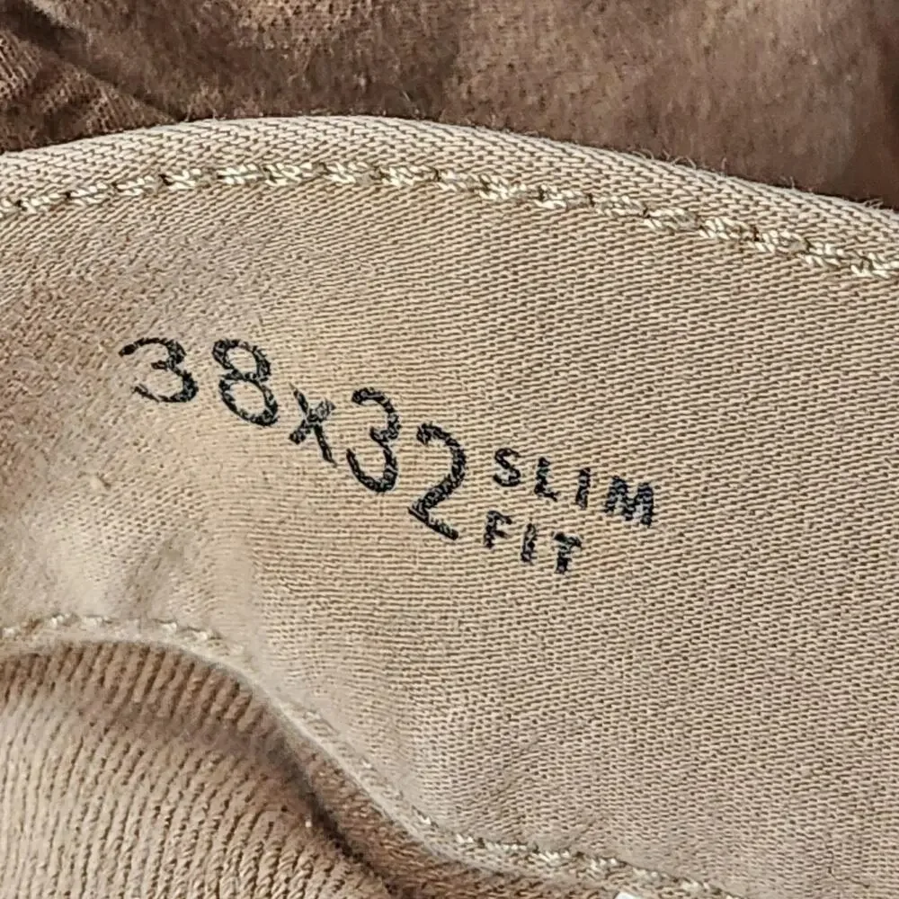 Banana Republic Slim Traveler Jeans Mens 38x32 Beige Slim Straight Stretch Denim